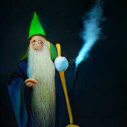 A wizard casting a magic missile