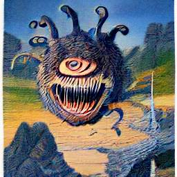 a picture of a beholder by Larry Elmore
